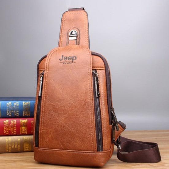 Sacoche en cuir bandouliere homme - JEEP - LE PRATIQUE DU MOTARD