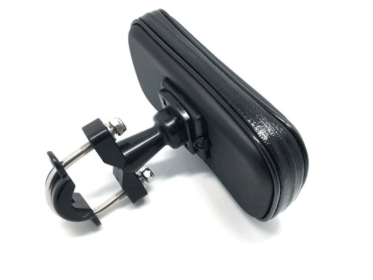 Support téléphone vélo et moto étanche MultiRide, housse zippée sur fixation guidon à collier