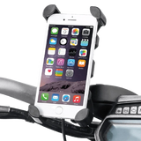 Support téléphone moto à griffes maintenant un smartphone fixé au guidon, prise sécurisée en roulant