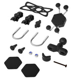 Kit complet du support téléphone moto X-Grip : colliers guidon, vis et embouts caoutchouc