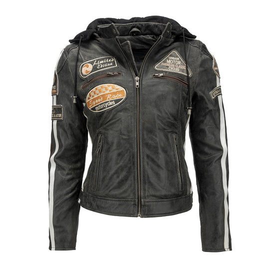 Blouson cuir moto rétro chic pour femme | LEGENDARY 58™ - LE PRATIQUE DU MOTARD
