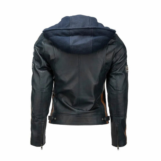 Blouson cuir moto femme style vintage | LEGENDARY 58™ Bleu Navy - LE PRATIQUE DU MOTARD