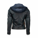 Blouson cuir moto femme style vintage | LEGENDARY 58™ Bleu Navy