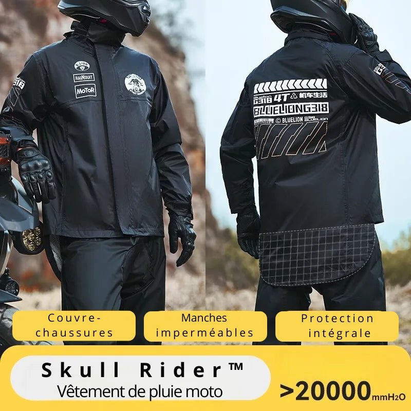 Vêtement de pluie moto Skull Rider™ | Protection ultime contre les intempéries - LE PRATIQUE DU MOTARD