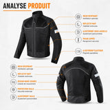 Black Summer Motorcycle Jacket | Approved + Back Protector