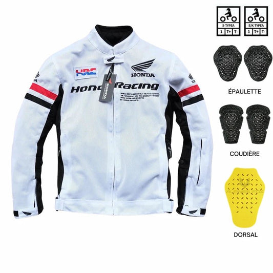 Blouson moto été | Honda Racing HRC (Blanche) - LE PRATIQUE DU MOTARD