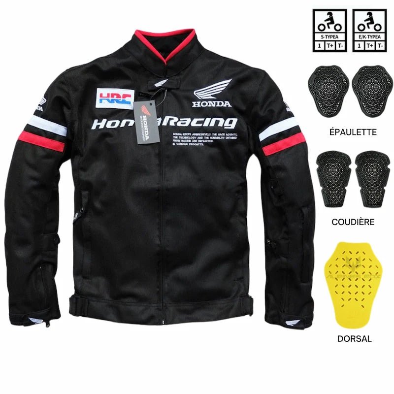 Blouson moto été | Honda Racing HRC (Noir) - LE PRATIQUE DU MOTARD
