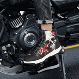 Basket Moto Skull & Roses Montante | URBANDARK™ - LE PRATIQUE DU MOTARD