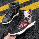 Basket Moto Skull & Roses Montante | URBANDARK™ - LE PRATIQUE DU MOTARD