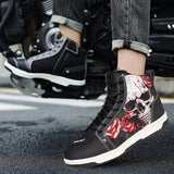 Basket Moto Skull & Roses Montante | URBANDARK™ - LE PRATIQUE DU MOTARD