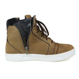 Basket Moto Homme Harisson Branco Marron Semelle Blanche — Waterproof Cuir CE - LE PRATIQUE DU MOTARD