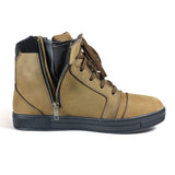 Basket Moto Homme Harisson Branco Marron Semelle Noire — Waterproof Cuir CE - LE PRATIQUE DU MOTARD