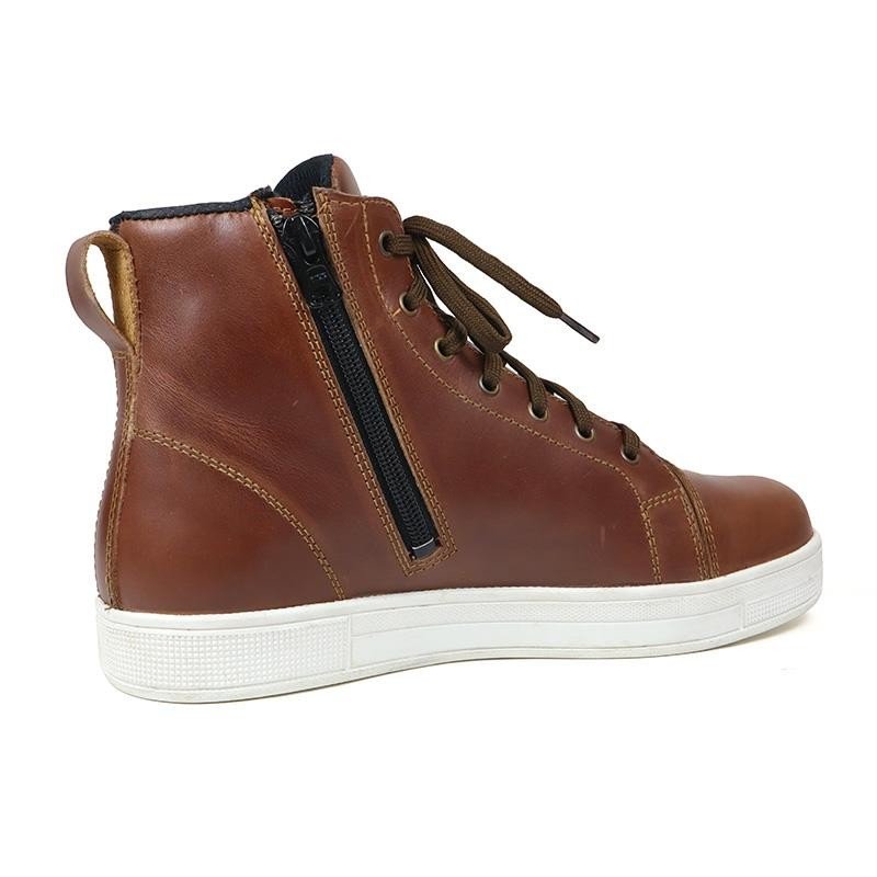 Chaussure Moto Homme Harisson Curtis WP Marron — Waterproof Cuir CE - LE PRATIQUE DU MOTARD