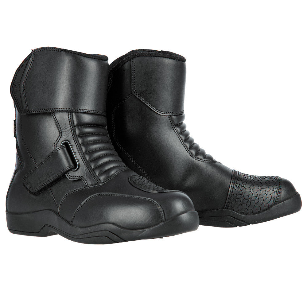 Bottes Moto Homme Oxford Delta 2.0 Short — Cuir Imperméable Dry2Dry™, Noir