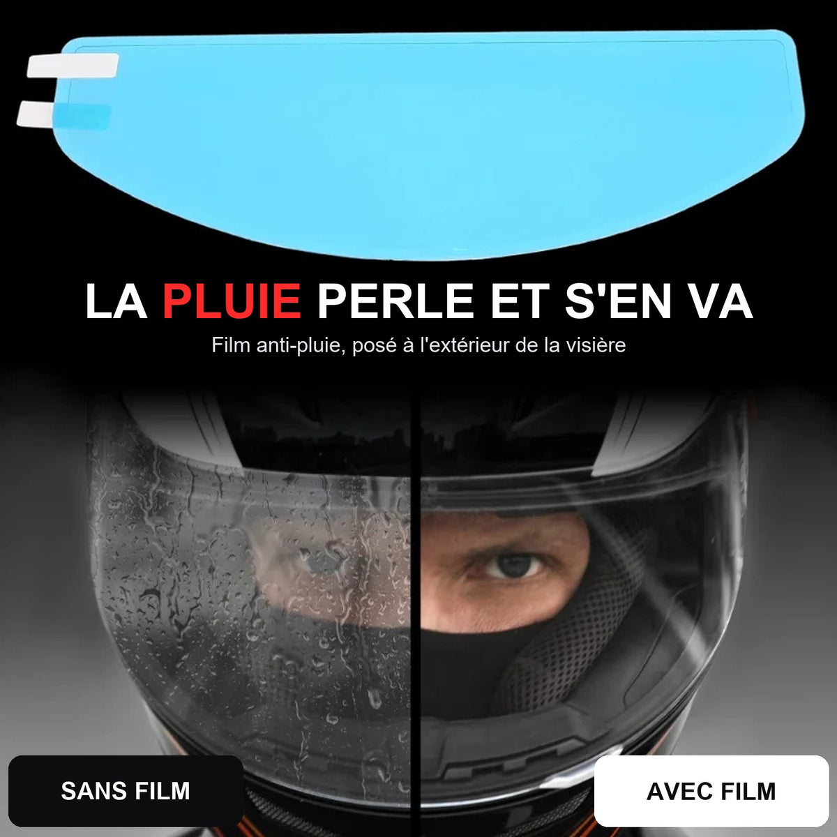 Film Anti-Buée Casque Moto & Anti-Pluie Visière – Universel — Anti-pluie