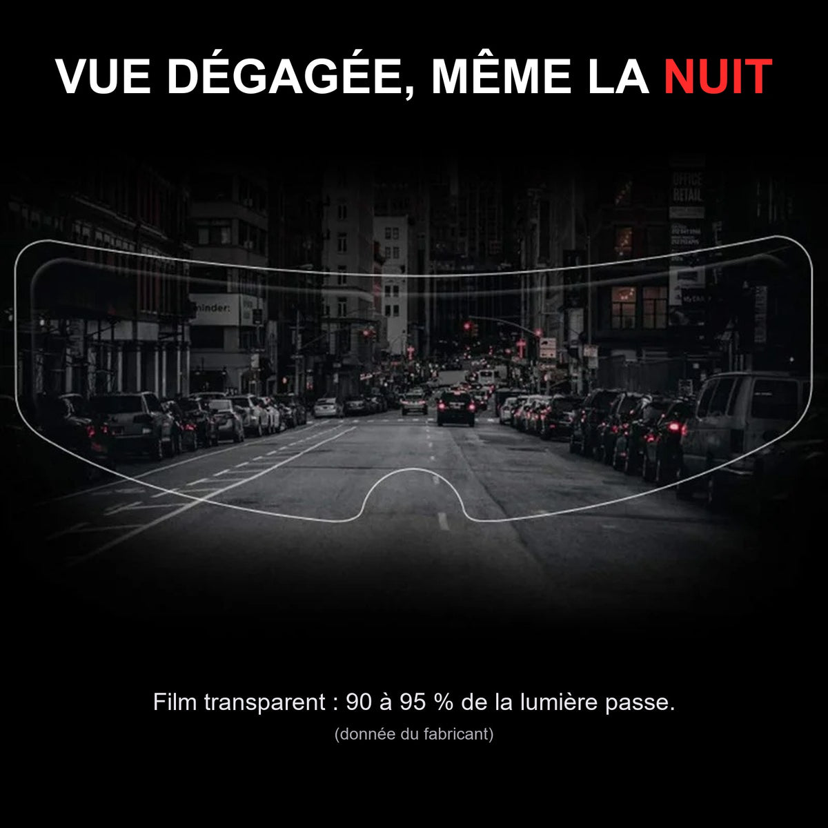 Film Anti-Buée Casque Moto & Anti-Pluie Visière – Universel — De nuit