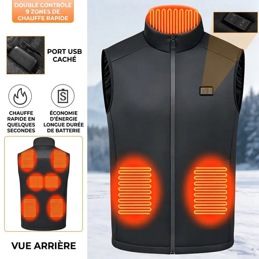Gilet Chauffant Moto - 9 zones