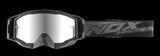 Masque moto enduro noir mat et argent, écran anti-rayure