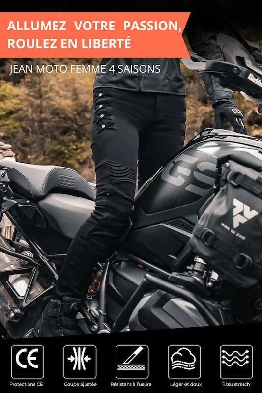 Pantalon Moto Femme Kevlar & Imperméable | RIDERIA™ - LE PRATIQUE DU MOTARD