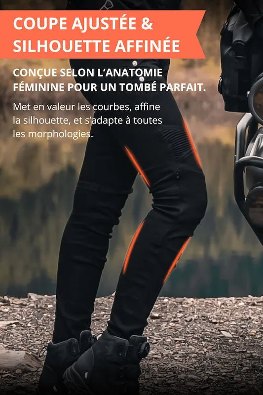 Pantalon Moto Femme Kevlar & Imperméable | RIDERIA™ - LE PRATIQUE DU MOTARD