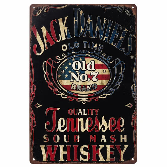 PLAQUE MÉTALLIQUE DECORATIVE  " Jacks Daniel's"
