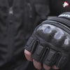 Motorcycle Gloves Leather Mittens | 3D Carbon Shell &amp; Pro Grip