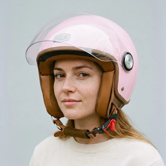 Casque Jet Moto Femme Rose Homologué ECE 22.06 — Taille XS - XL | GASOLINE S100 Octane