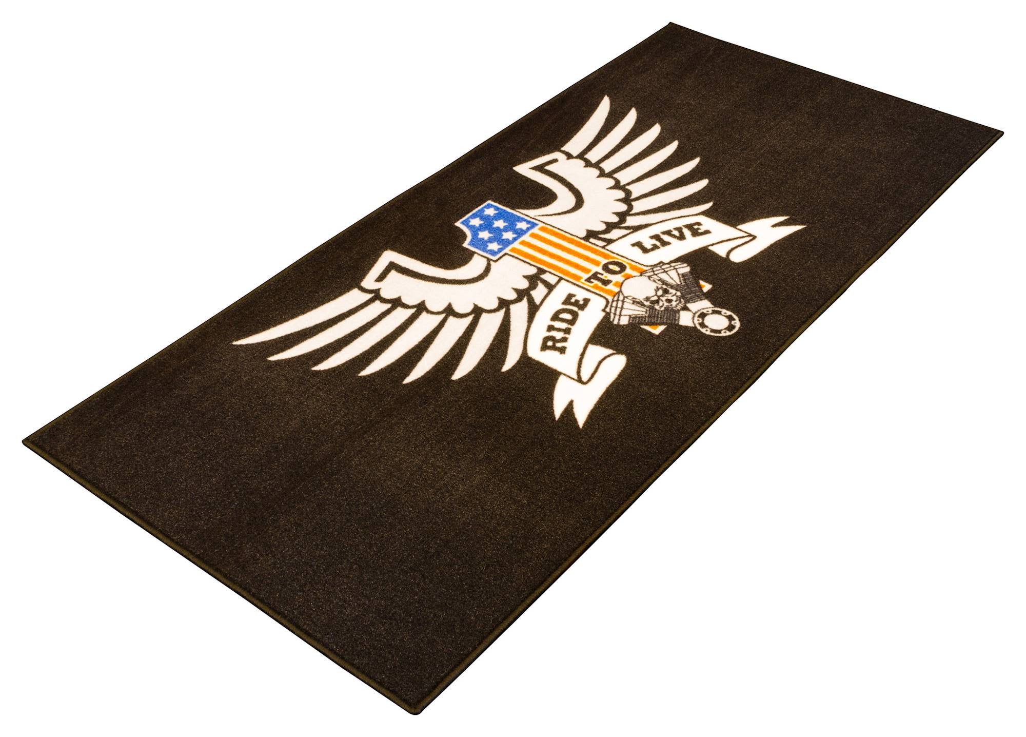 Tapis environnemental moto American Eagle 190x80cm pour garage, atelier et paddock