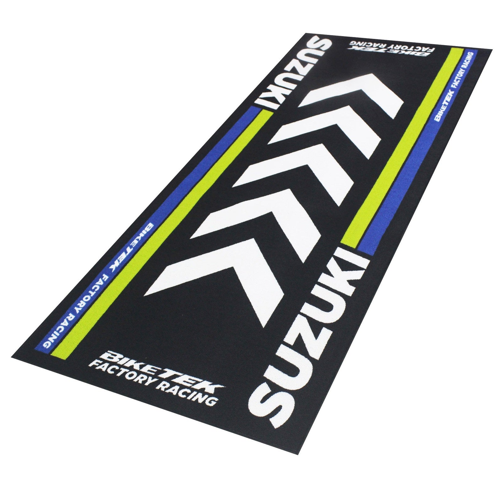 Tapis de sol moto Suzuki environnemental 190x80cm BIKETEK — anti-huile conforme FIM