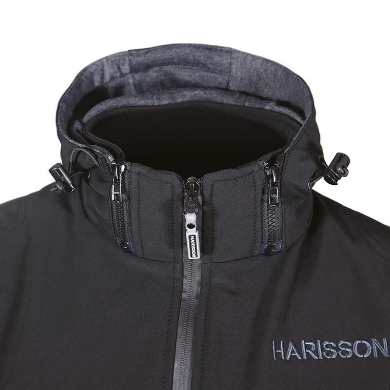 Veste Moto Softshell Homme Harisson Stewart Noir CE - LE PRATIQUE DU MOTARD
