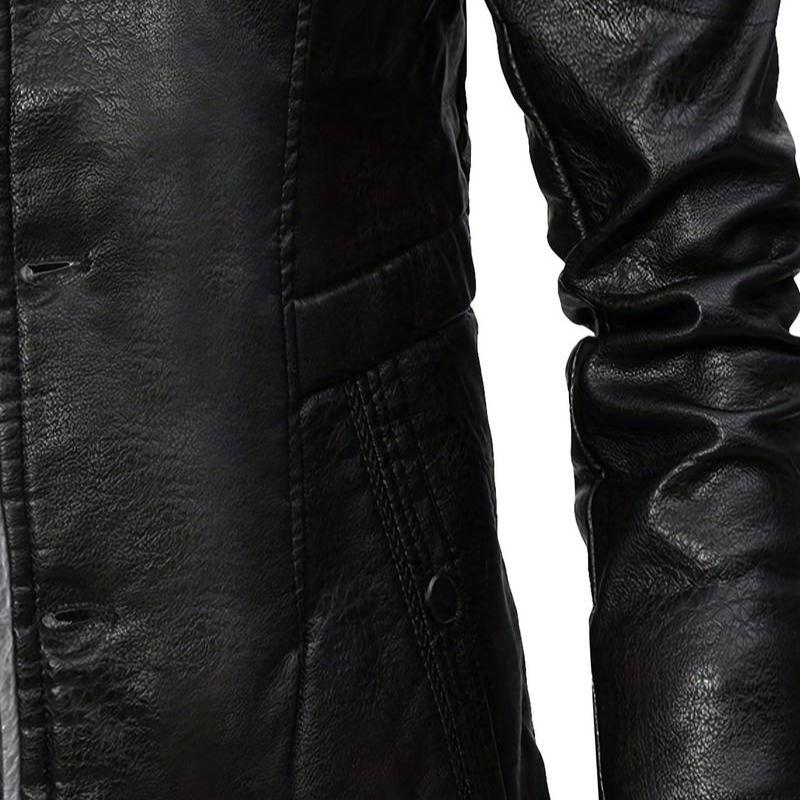 Manteau homme col fourrure- Noir - LE PRATIQUE DU MOTARD