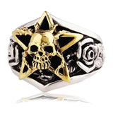 Bague motard étoile dorée (Argent) - LE PRATIQUE DU MOTARD