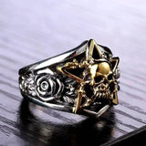 Bague motard étoile dorée (Argent) - LE PRATIQUE DU MOTARD