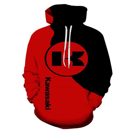 Sweat Kawasaki-Rouge et noir - LE PRATIQUE DU MOTARD
