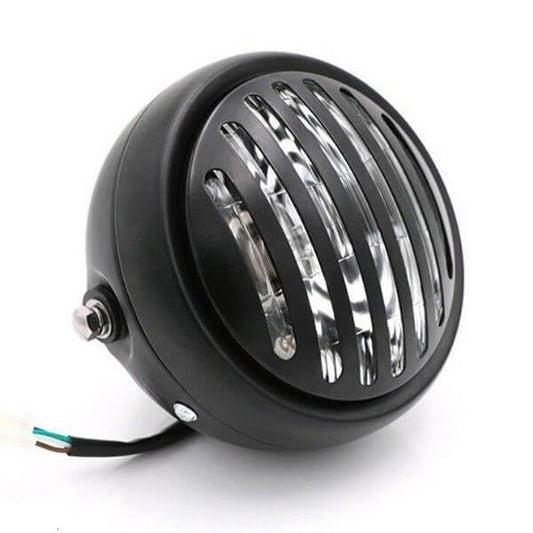 Phare rond moto avec grille - LE PRATIQUE DU MOTARD