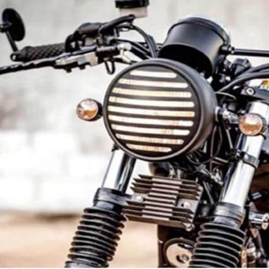 Phare rond moto avec grille - LE PRATIQUE DU MOTARD