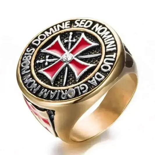 Bague en acier - Chevaliers Templiers - Le Pratique du Motard