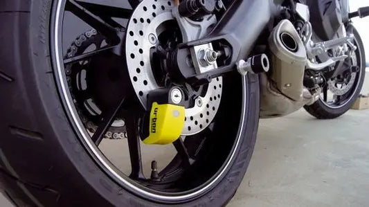 Bloque Disque ø6 mm avec ALARME et AVERTISSEUR Jaune et noir - Le Pratique du Motard