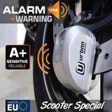Bloque Disque ø6 mm avec ALARME et AVERTISSEUR métal brossé - Le Pratique du Motard