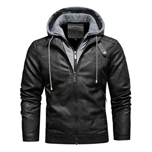 Blouson en cuir homme avec capuche - KINGS Le Pratique du Motard