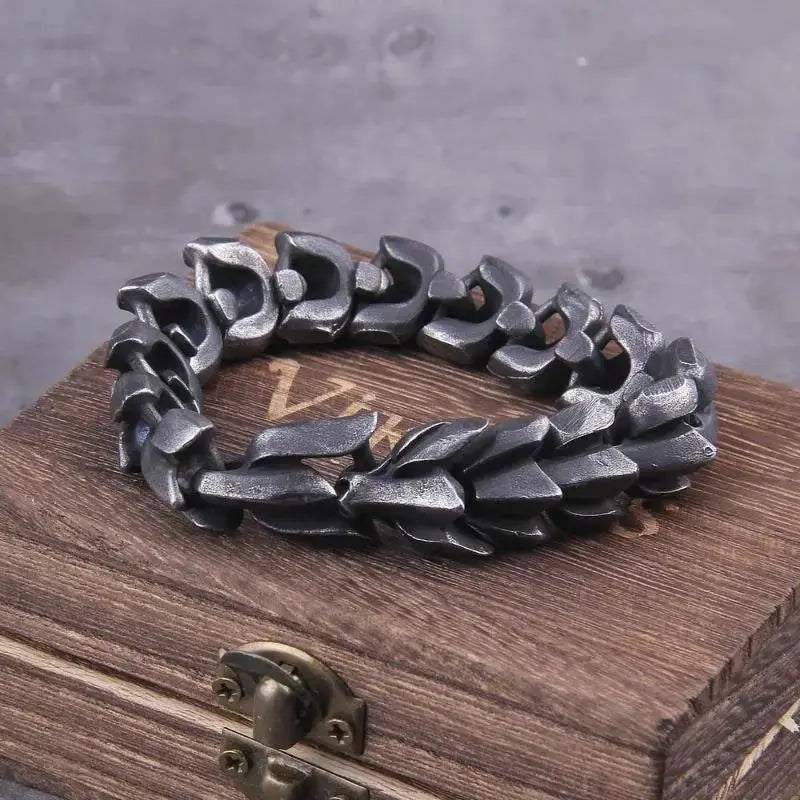 BRACELET BIKER "ÉCAILLES DE DRAGON " - Le Pratique du Motard