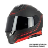 Casque Modulable Double écran Noir et Rouge MAT | SLine550 - Le Pratique du Motard