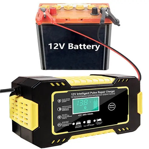 Chargeur de Batterie Intelligent Moto - 12V - 4Ah à 100AH Le Pratique du Motard