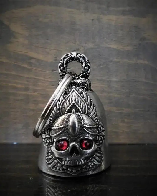 Cloche ange gardien Bravo bells "Crâne Mandala Rose Diamant " - Le Pratique du Motard
