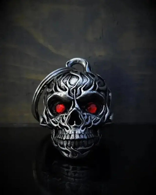Cloche de moto unique "Cloche crânienne en diamant de flamme" - Le Pratique du Motard