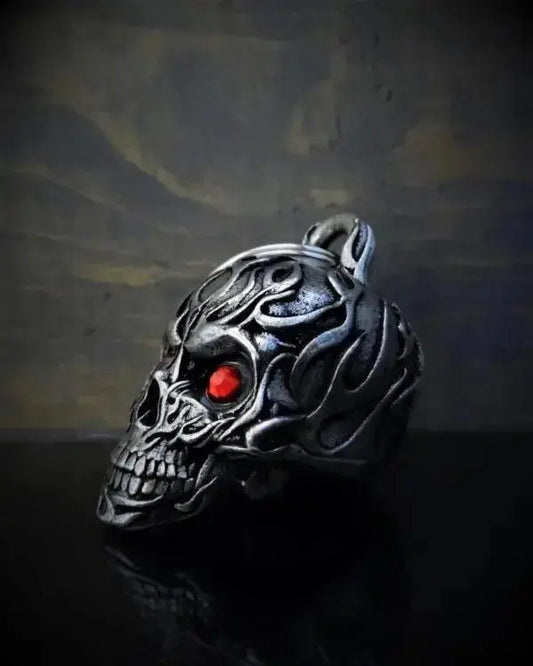 Cloche de moto unique "Cloche crânienne en diamant de flamme" - Le Pratique du Motard