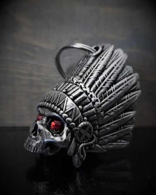 Cloche de moto unique "Crâne indien + diamant" - Le Pratique du Motard