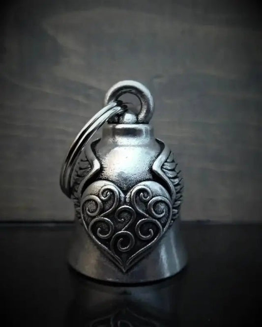 Cloche de moto unique "La cloche de l'aile du cœur" - Le Pratique du Motard