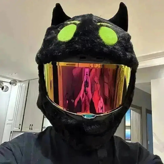 Couvre Casque Moto - Chat NOir - Le Pratique du Motard