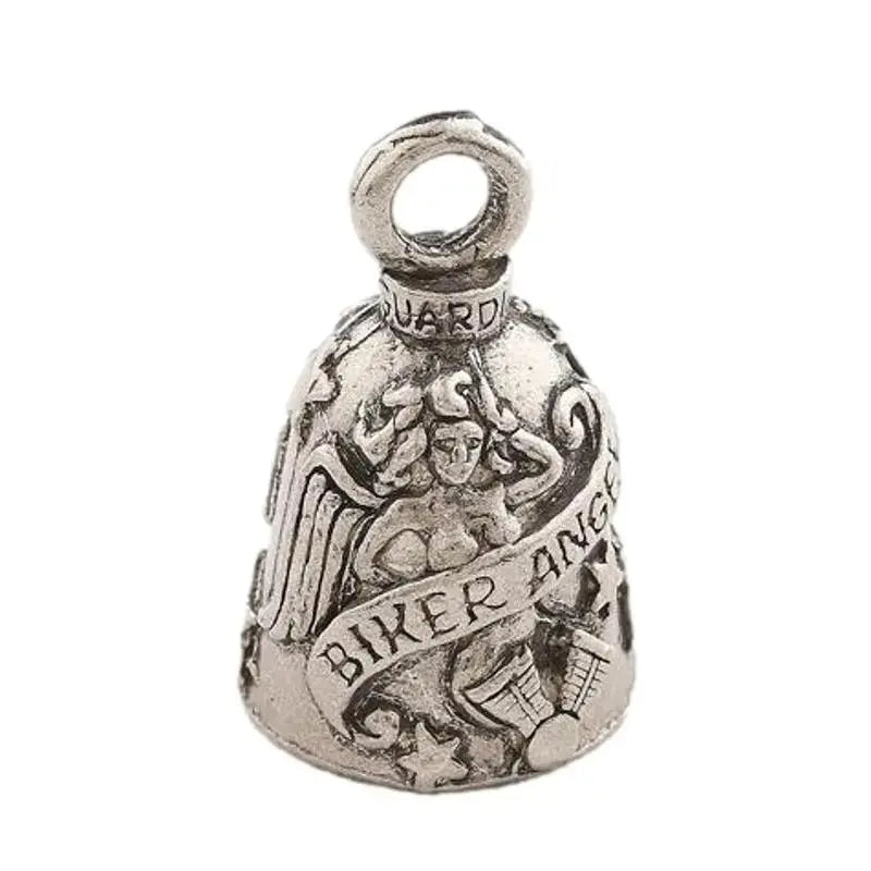 Clochette Ange Gardien En Forme De Casque Moto - Guardian Bell Pour Moto, Vélo, Porte-clés - Décoration Et Porte-bonheur